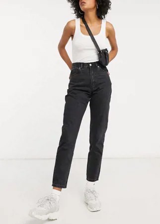 Черные выбеленные джинсы в винтажном стиле с завышенной талией Dr Denim Nora-Черный цвет