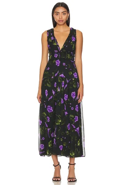 Платье миди Karina Grimaldi Mercedes Print, цвет Black Pansy