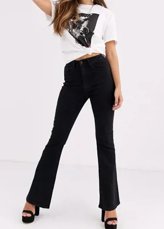 Черные расклешенные джинсы с завышенной талией Object-Черный цвет