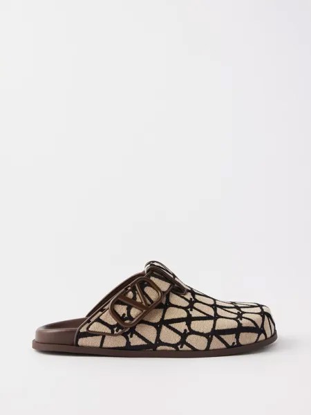 Парусиновые лоферы без спинки toile iconographe Valentino Garavani, бежевый