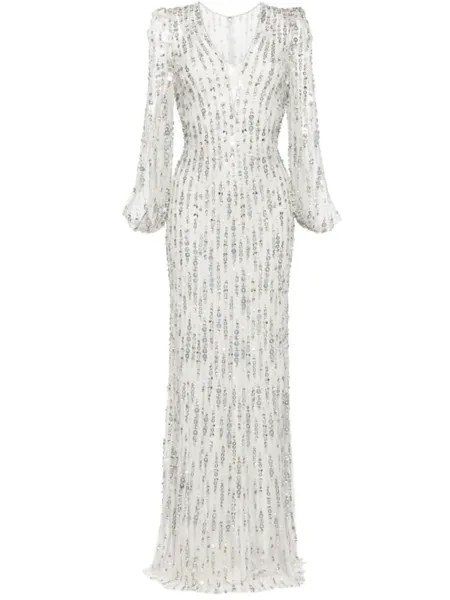 Jenny Packham платье Moondance с пайетками, серый