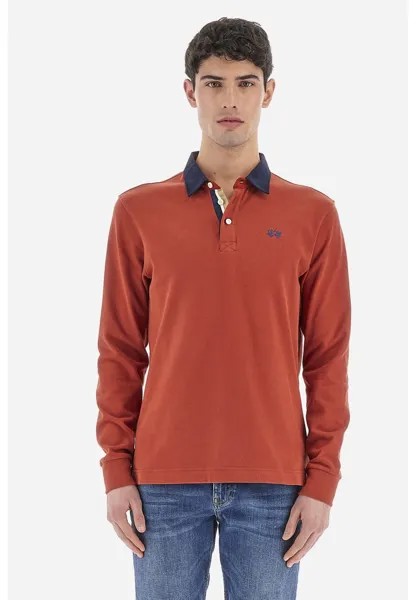Поло Long-Sleeved Polo Shirt La Martina, цвет picante