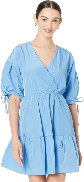 Мини-платье Suza с объемными рукавами и запахом Ted Baker, светло-синий