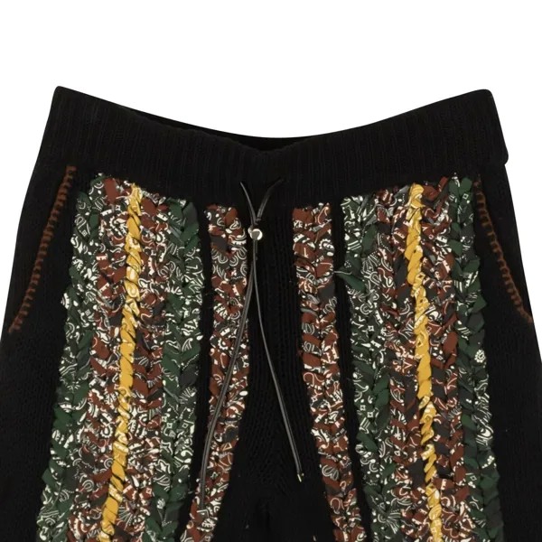Черные и разноцветные хлопковые плетеные шорты-бандана Amiri, черный