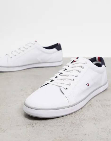 Белые парусиновые кеды со шнуровкой Tommy Hilfiger-Белый