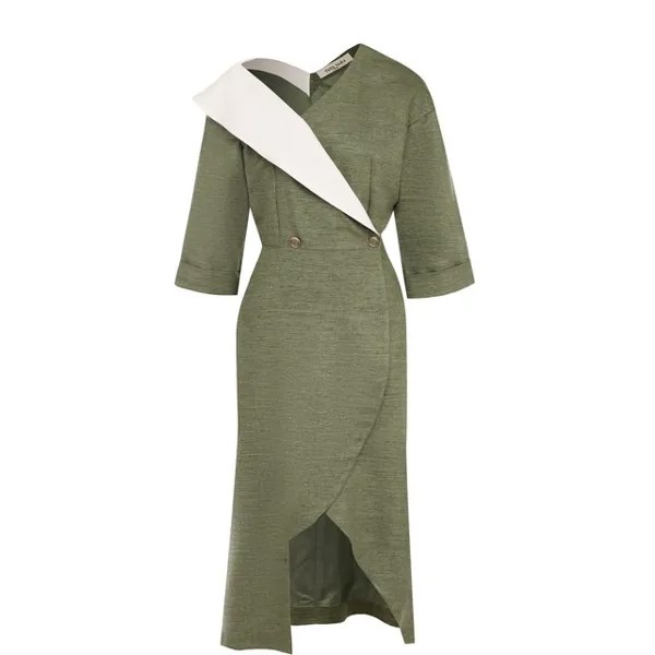 Приталенное платье-миди с открытым плечом Tata Naka
