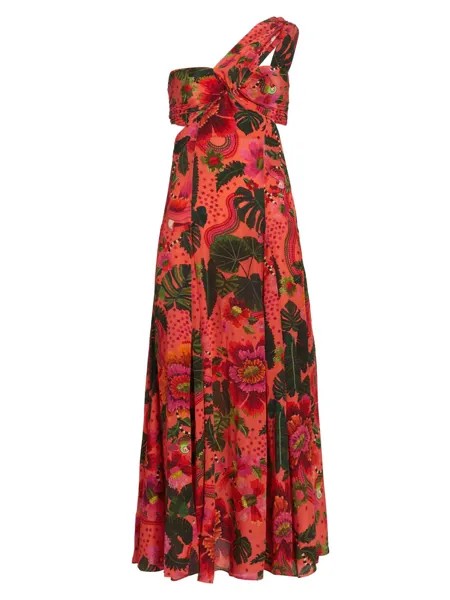 Асимметричное платье макси со вставками Blooming Garden Farm Rio