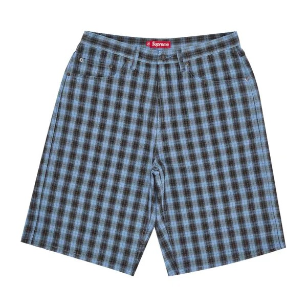 Шорты Supreme Plaid Baggy Short, синий