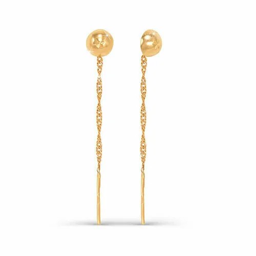 Серьги цепочки Diamant online, золото, 585 проба