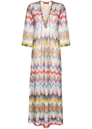 Missoni Mare длинное пляжное платье с узором зигзаг