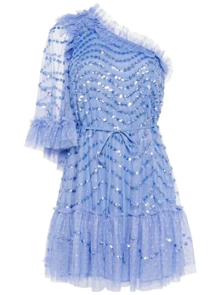 Платье мини Shimmer Wave Needle & Thread, синий