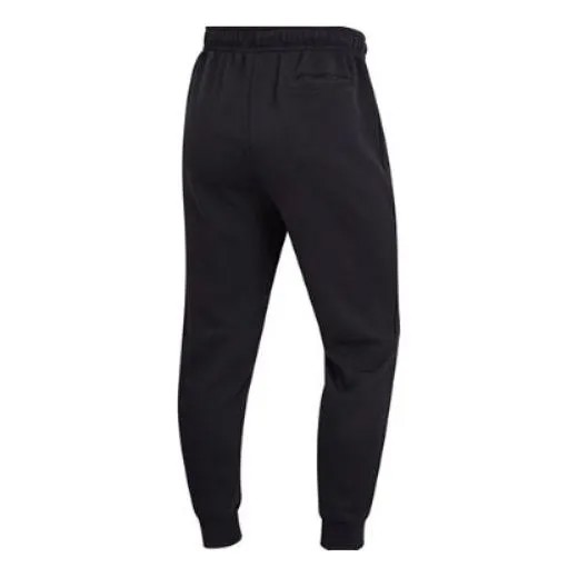 Спортивные штаны Men's Air Jordan Logo Printing Fleece Lined Stay Warm Drawstring Bundle Feet Sports Pants/Trousers/Joggers Black, черный