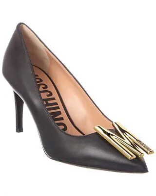 Женские кожаные туфли с логотипом Moschino, черные 36