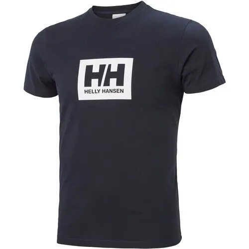 Футболка Helly Hansen HH BOX T-SHIRT, хлопок, размер XS, синий