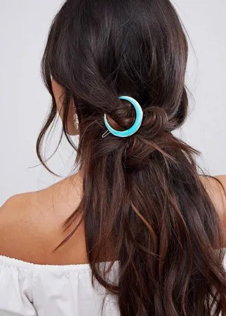 Черепаховая заколка для волос в виде полумесяца Orelia-Синий