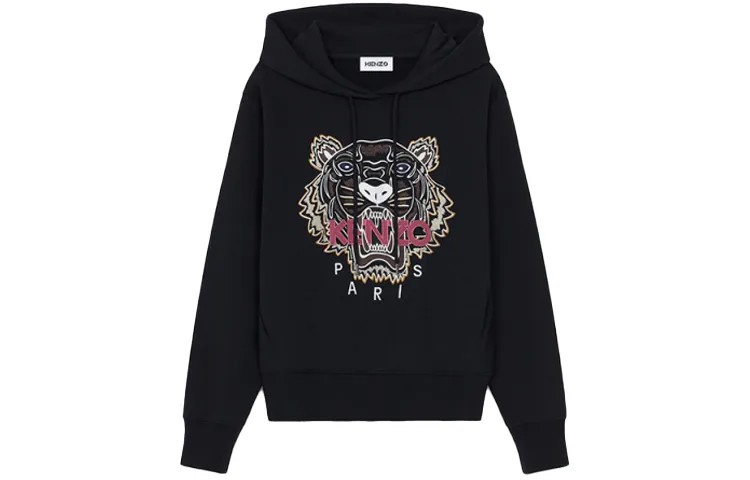Толстовка женская Kenzo Paris Tiger Logo, черный / желтый