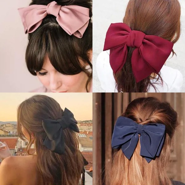 Мода Big Bow Hairpin Симпатичный Красный Барретт Розовый клип волосы женщины ДЕВУШКи BB Hairgrip корейский негабаритных цветочных волос Аксессуары