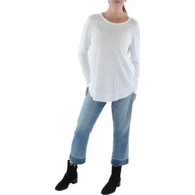 Женская белая хлопковая футболка в рубчик Bobi Top XL BHFO 0895