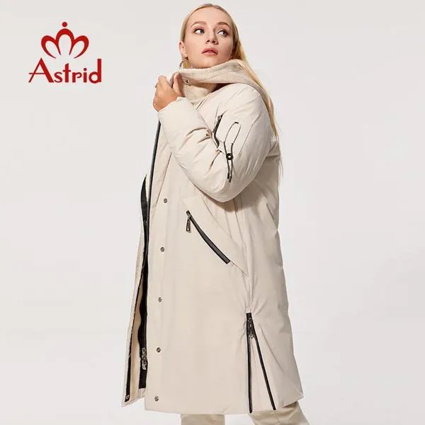 Astrid 2022 зимние женские парки оверсайз модные толстые хлопковые теплые длинные куртки женские пальто с капюшоном кожаная верхняя одежда