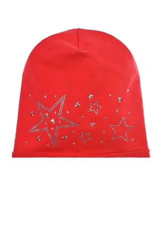 Красная шапка со звездами из страз Catya
