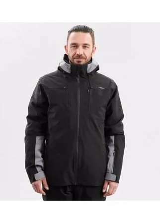 Куртка лыжная для трассового катания мужская черная 500 WEDZE Х Decathlon Черный/Каменный Серый M