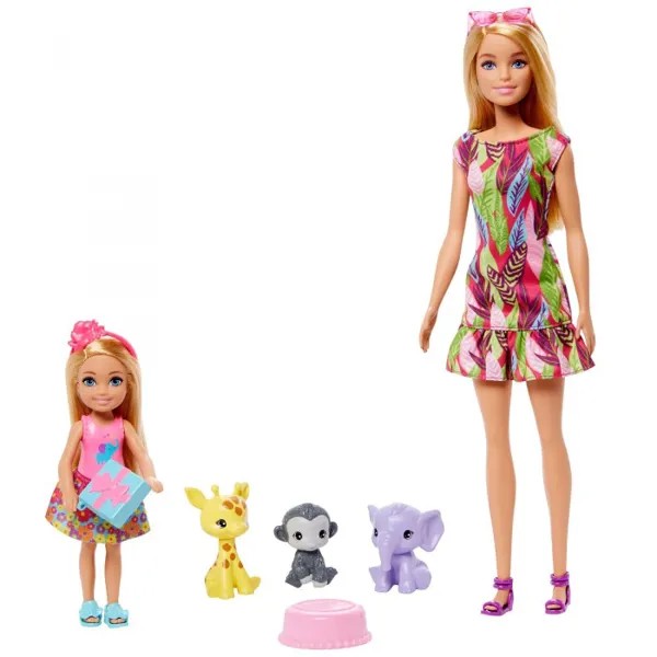 Barbie Игровой набор Барби и Челси с питомцами