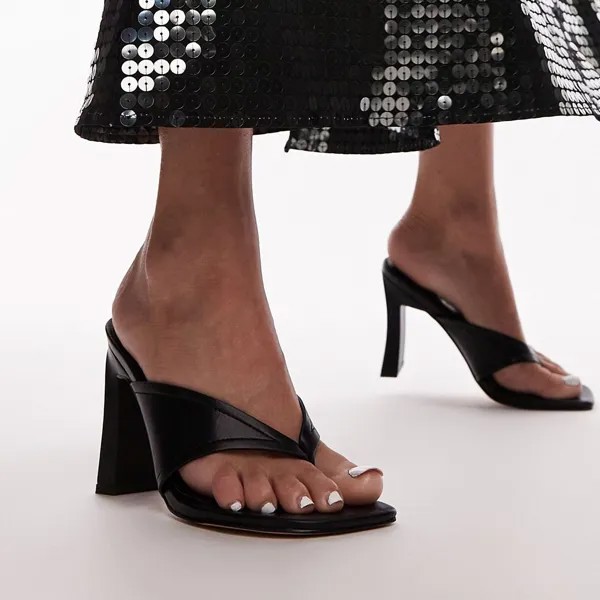 Туфли-мюли Topshop Gisele Toe Post Heeled, черный