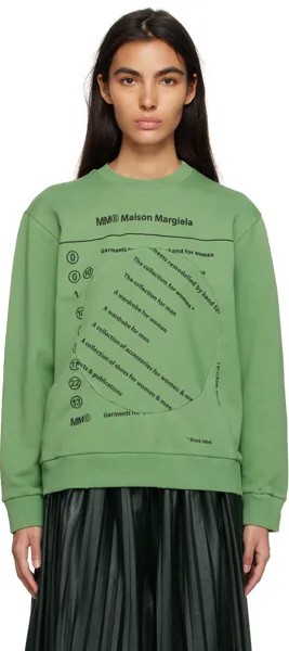 Зеленая толстовка с принтом MM6 Maison Margiela