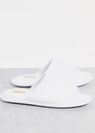 Белые шлепанцы с верхом из вафельной ткани Truffle Collection-Белый