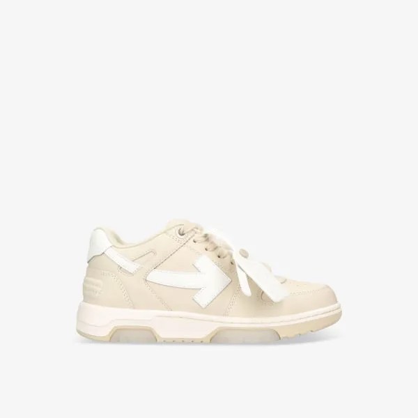 Кожаные низкие кеды out of office с вышитым логотипом Off-White, бежевый