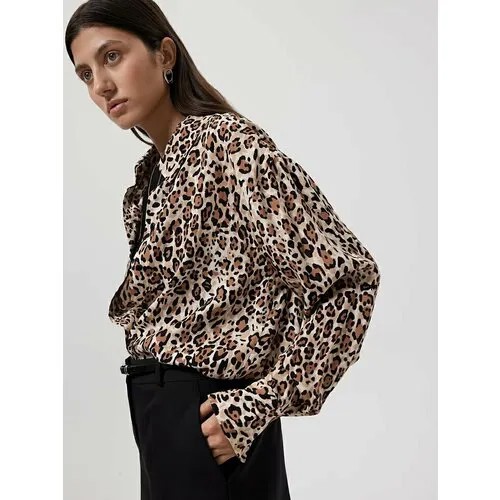 Блуза Calista, Блуза прямого кроя, размер 44, леопард