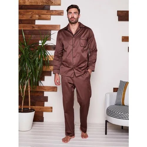 Пижама  Малиновые сны, размер 58, коричневый