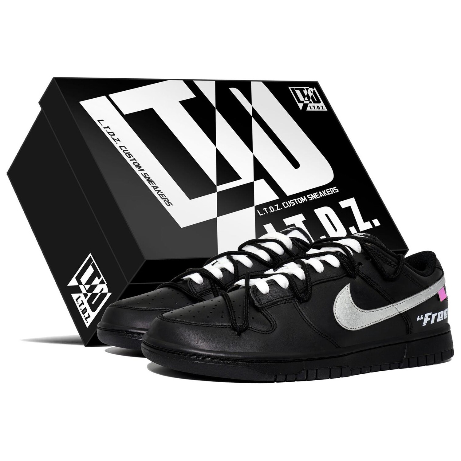 Кроссовки Nike Dunk Skateboarding Shoes Women's Low-top Black/White, черный/белый