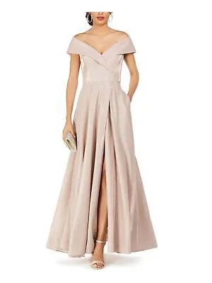 XSCAPE Женская розовая юбка с формованными чашками и короткими рукавами Торжественное платье Petites 8P