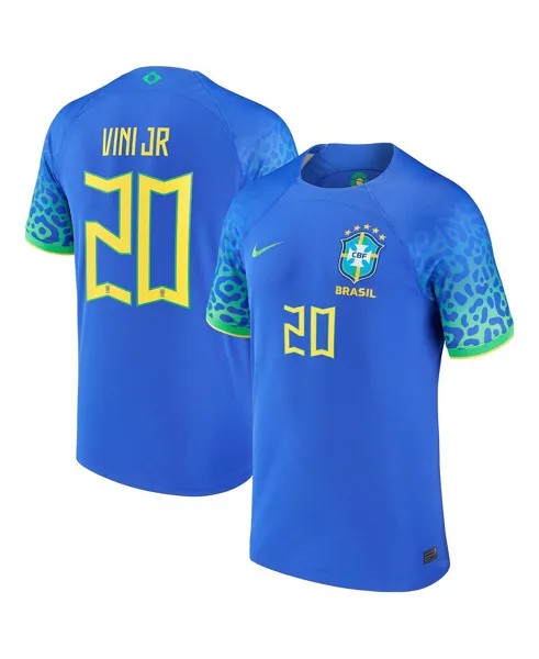 Мужская выездная футболка Vinicius Junior Blue сборной Бразилии 2022/23, реплика Nike