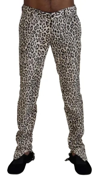 Брюки DOLCE - GABBANA Бежевые хлопковые мужские брюки с леопардовым принтом IT48/W34/M 1200usd