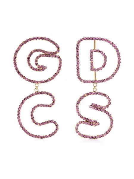 Gcds серьги с кристаллами и логотипом