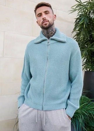 Светло-зеленая oversized-куртка на молнии ASOS DESIGN-Зеленый цвет