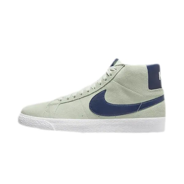 Скейтерские кеды Nike SB Zoom Blazer Mid, светло-зелёный/синий