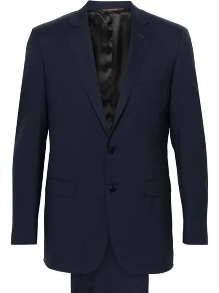 Canali шерстяной костюм с однобортным пиджаком, синий