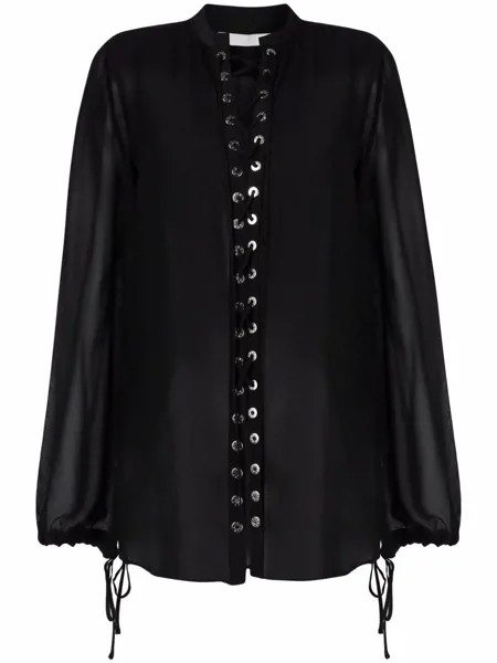 Dion Lee sheer eyelet-embellished blouse