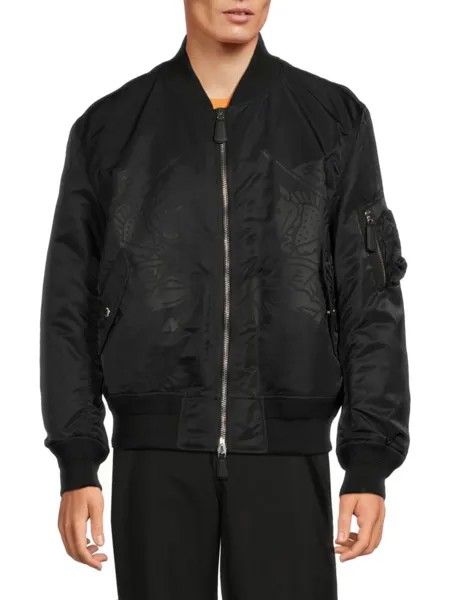 Утепленная куртка-бомбер с логотипом Burberry, черный