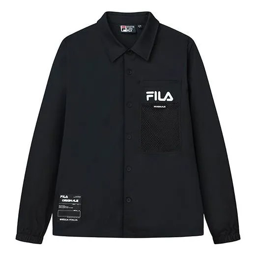 Куртка Men's FILA Alphabet Logo Athleisure Casual Sports Jacket Black, черный