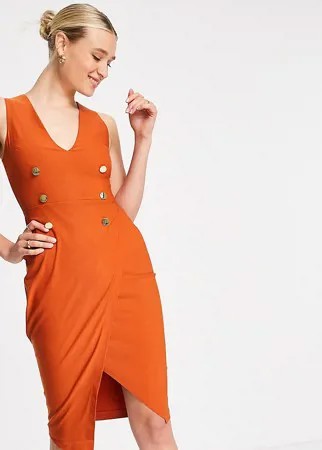 Платье миди рыжего цвета в стиле смокинга Vesper Tall-Оранжевый цвет