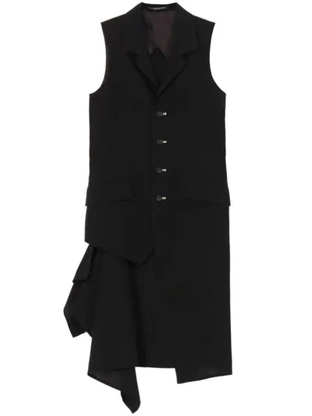 Yohji Yamamoto пиджак асимметричного кроя без рукавов, черный