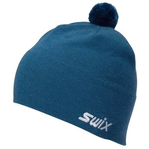 Шапка бини Swix размер 58, серо-голубой