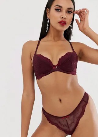 Кружевной бюстгальтер с мягкими чашечками и глубоким вырезом Gossard Superboost-Фиолетовый