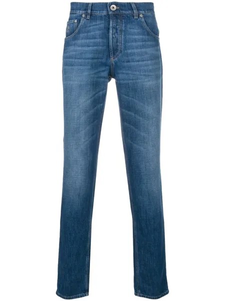 Brunello Cucinelli джинсы кроя слим, синий