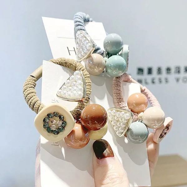 Корейский Элегантный Браслет для Волос Scrunchie Женщины Эластичные резинки для волос