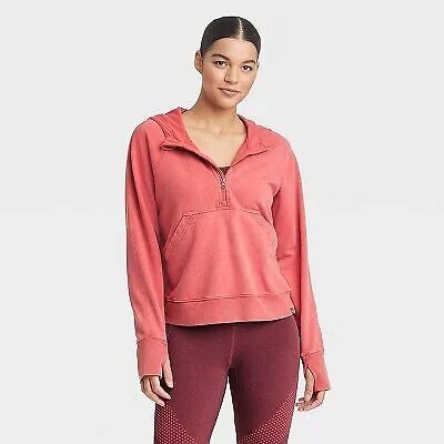 Женский флисовый пуловер с молнией 1/2 — JoyLab Red M